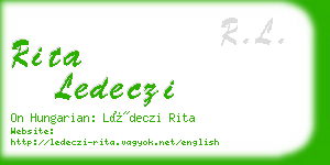 rita ledeczi business card